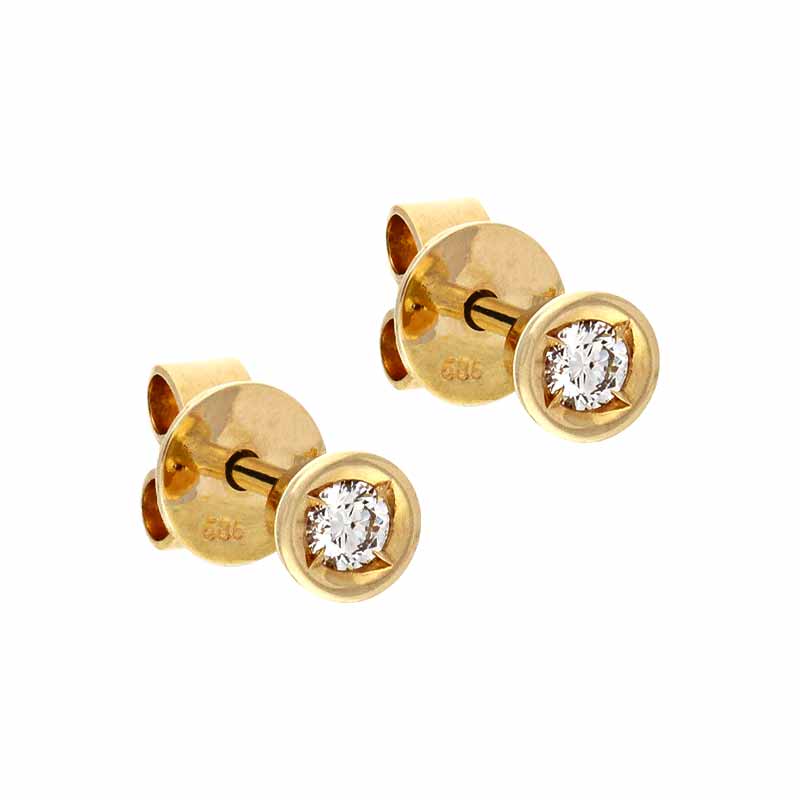 Brillant-Ohrstecker Gelbgold