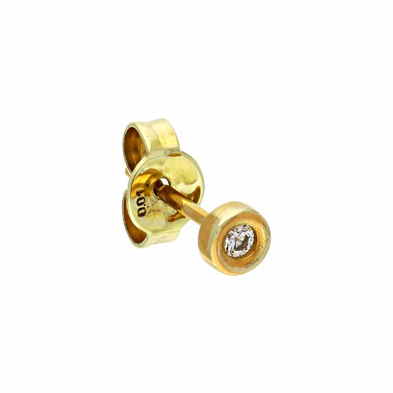Brillant-Einzel-Ohrstecker Gelbgold
