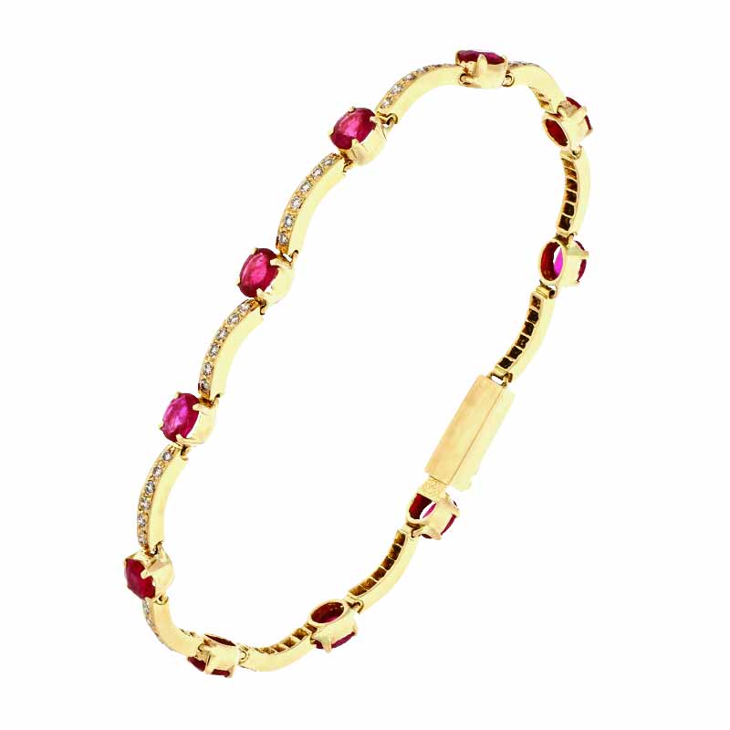 Rubin-Armband Gelbgold
