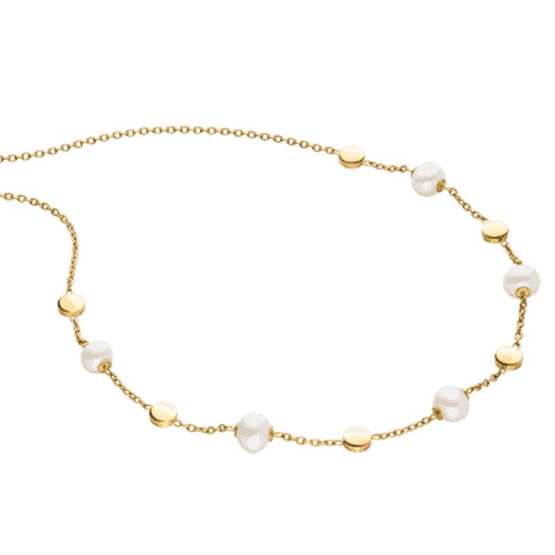 BOCCIA Perl-Collier Titan vergoldet