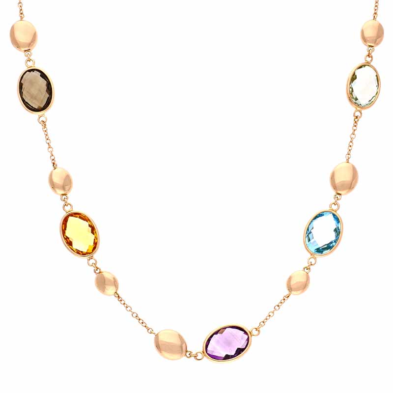 Farbstein-Collier WEMPE Roségold