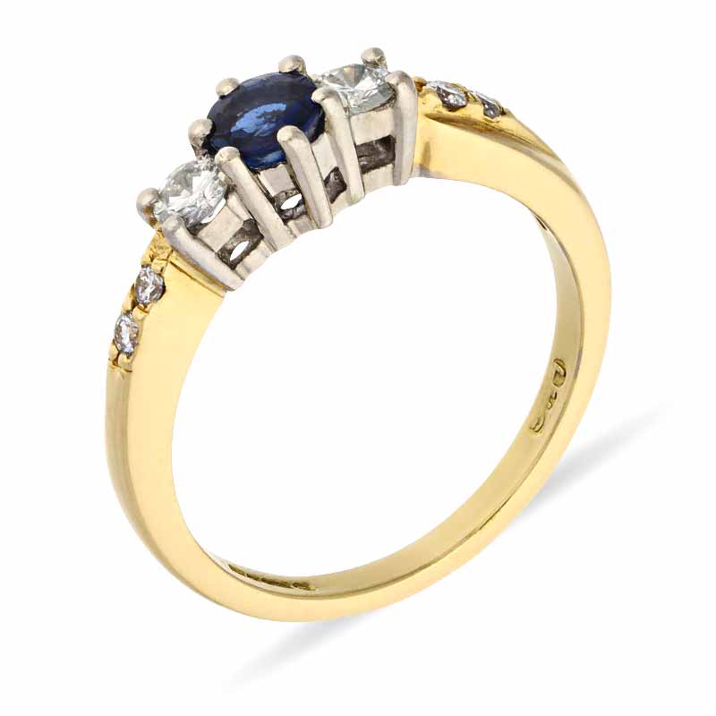 Saphir-Ring Bicolor