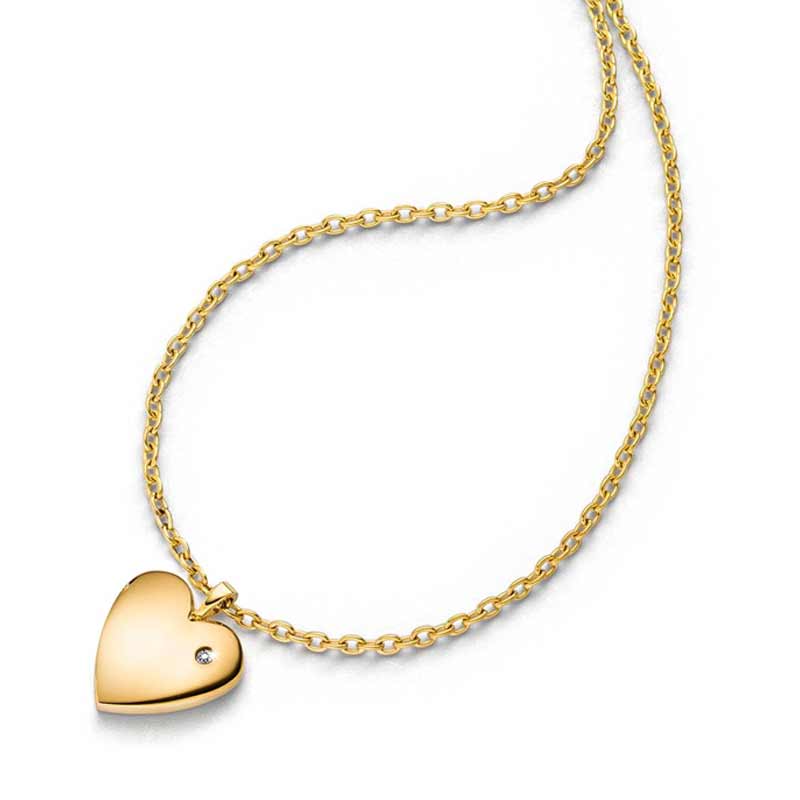 BOCCIA Brillant-Collier 'Herz' Titan, vergoldet