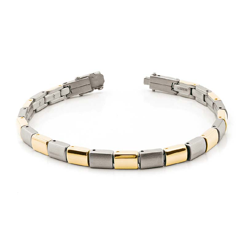 BOCCIA Armband Titan teilvergoldet