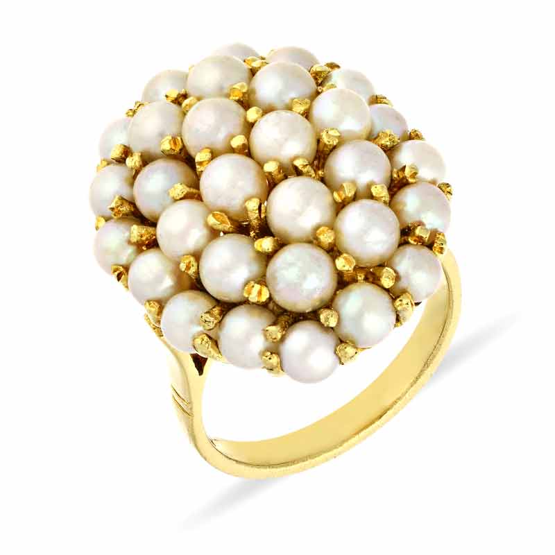 Perlen-Ring Gelgold