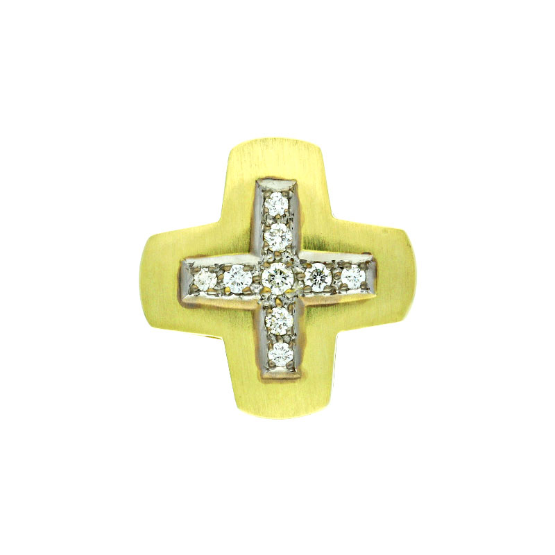 Brillant-Kreuz-Anhänger Gelbgold