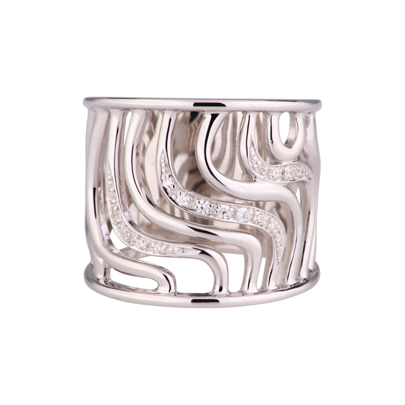 Zirkonia-Ring Silber rhodiniert