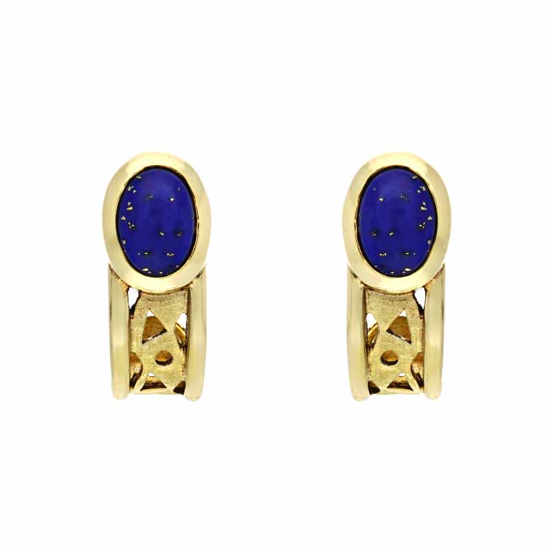 Lapislazuli-Ohrstecker Gelbgold