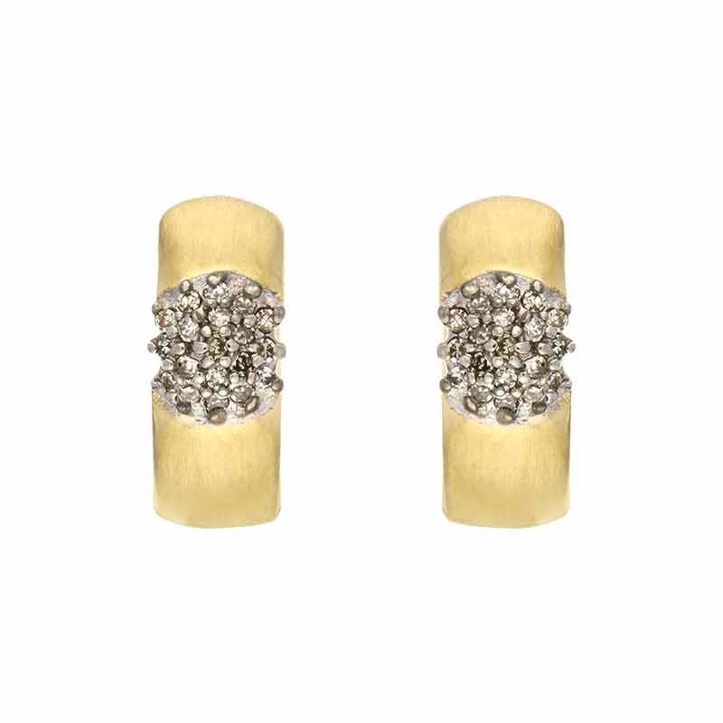 Diamant-Creolen Gelbgold teil-rhodiniert