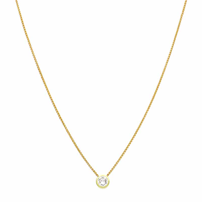 Brillant-Durchläufer mit Zopfkette Gelbgold 0,90 ct