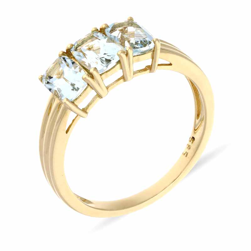 Aquamarin-Ring Gelbgold
