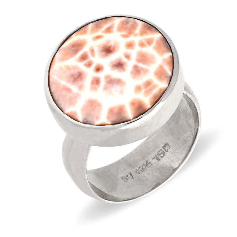Natrolith-Ring Silber