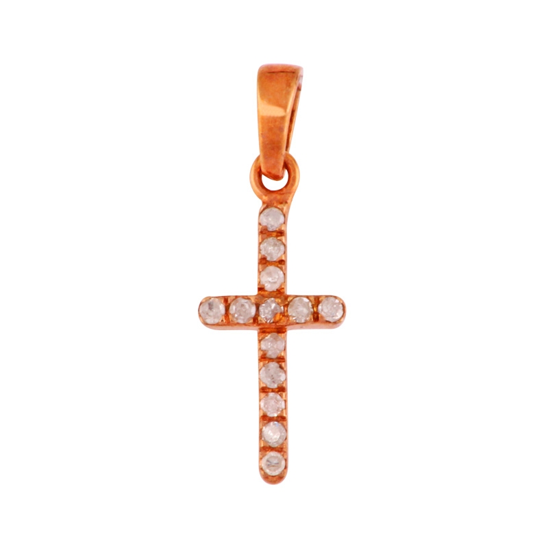 Kreuz-Anhänger mit echten Diamanten
