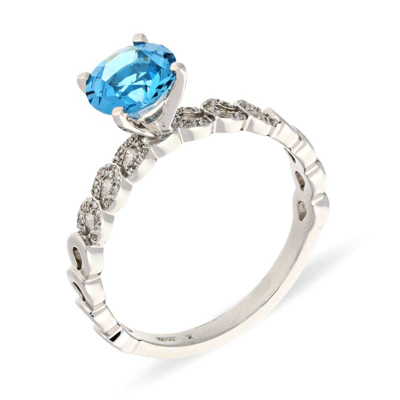 Topas-Ring Silber rhodiniert