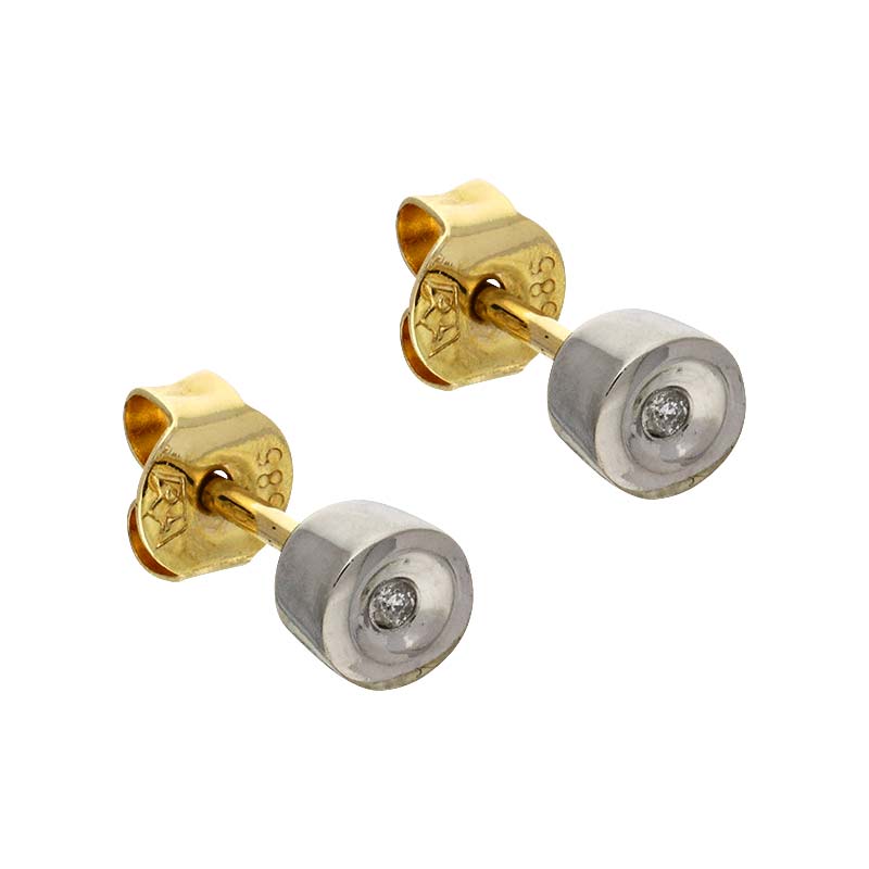 Brillant-Ohrstecker Bicolor