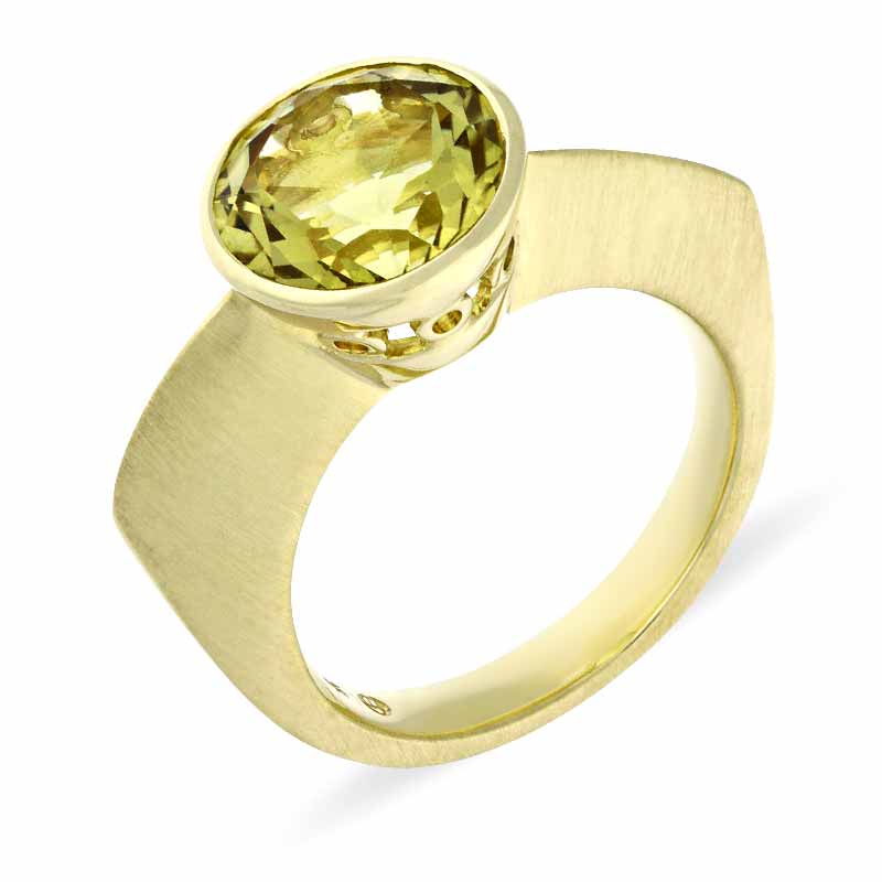 Lemonquarz-Ring Gelbgold