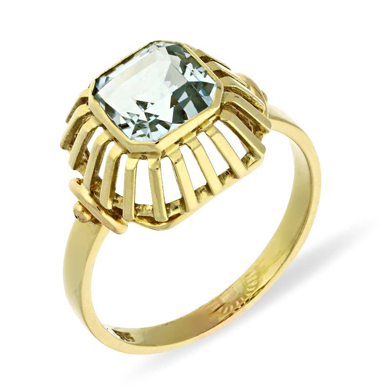 Aquamarin-Ring Gelbgold