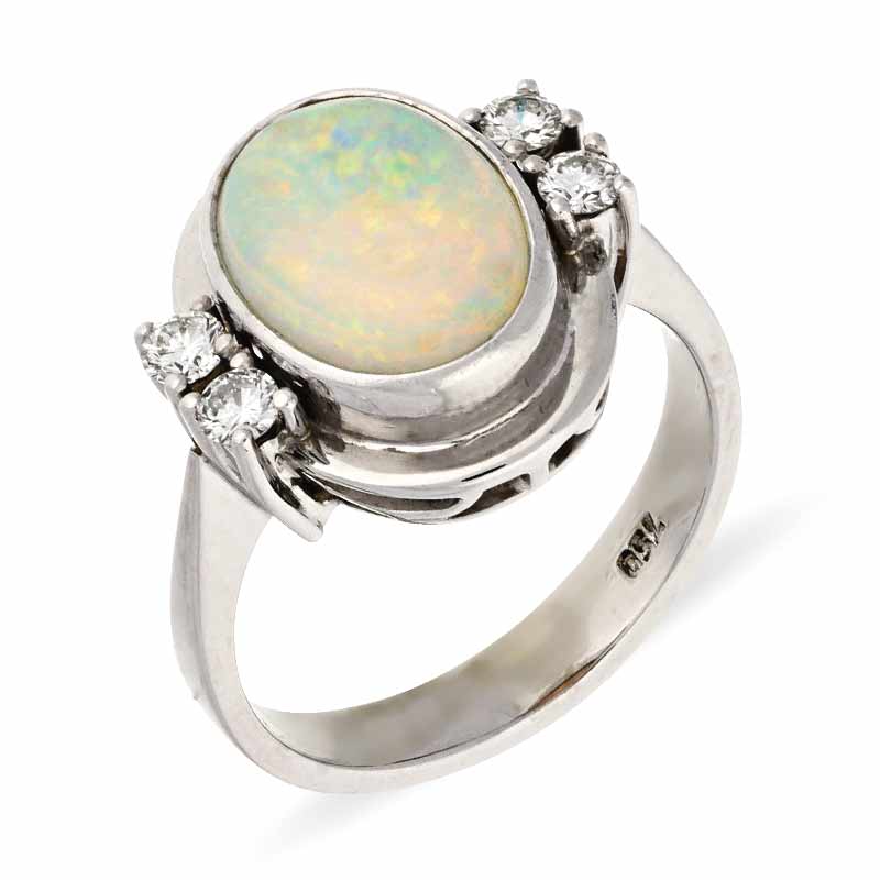 Opal-Ring Weißgold