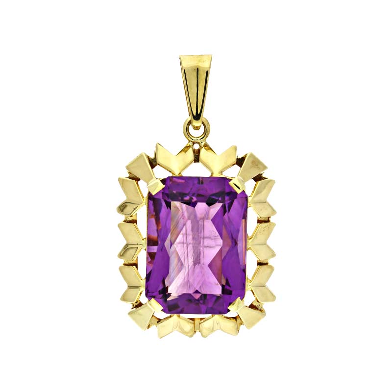 Amethyst-Anhänger Gelbgold