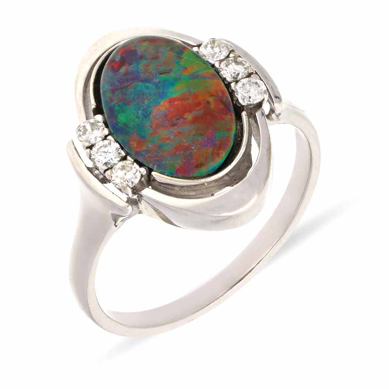Opal-Ring Weißgold