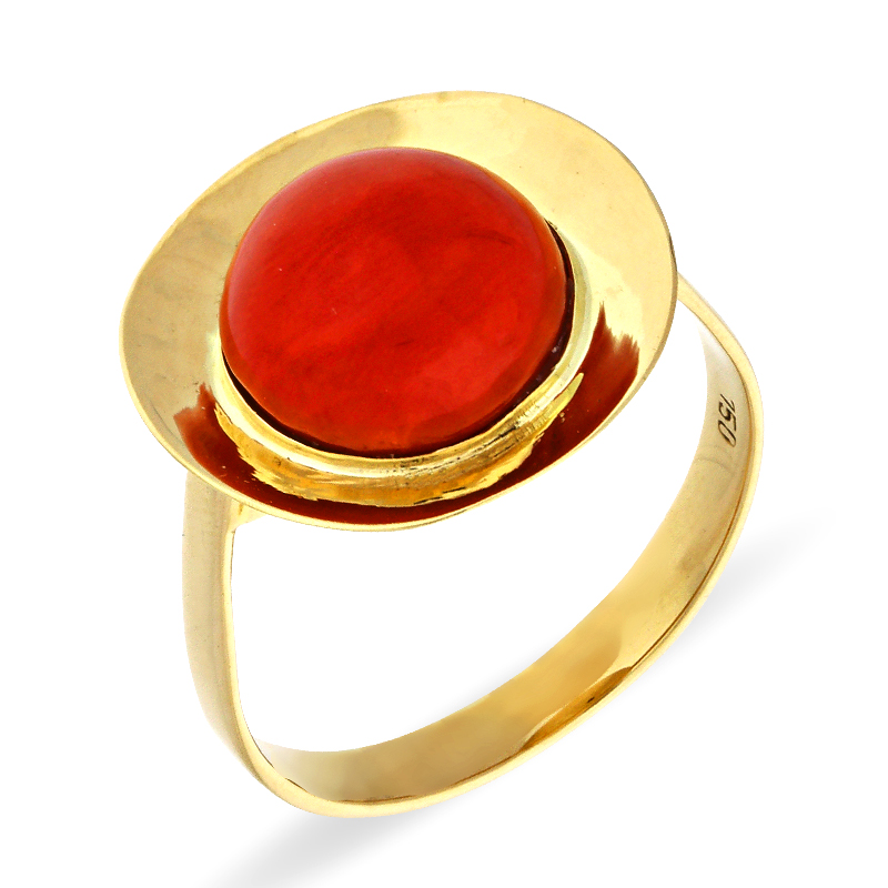 Korall-Ring Gelbgold