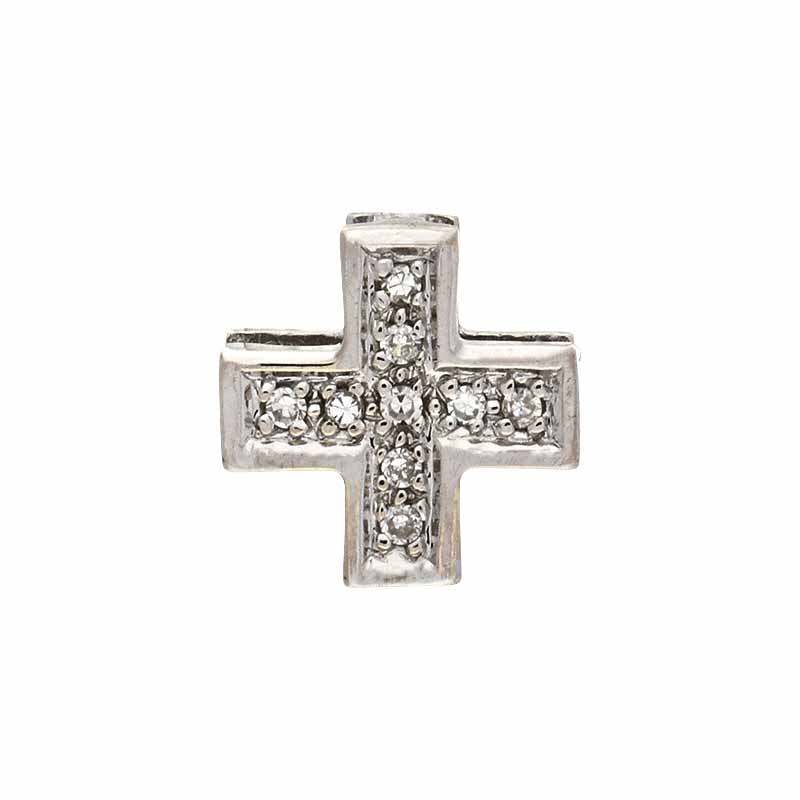 Diamant-Anhänger 'Kreuz' Weißgold