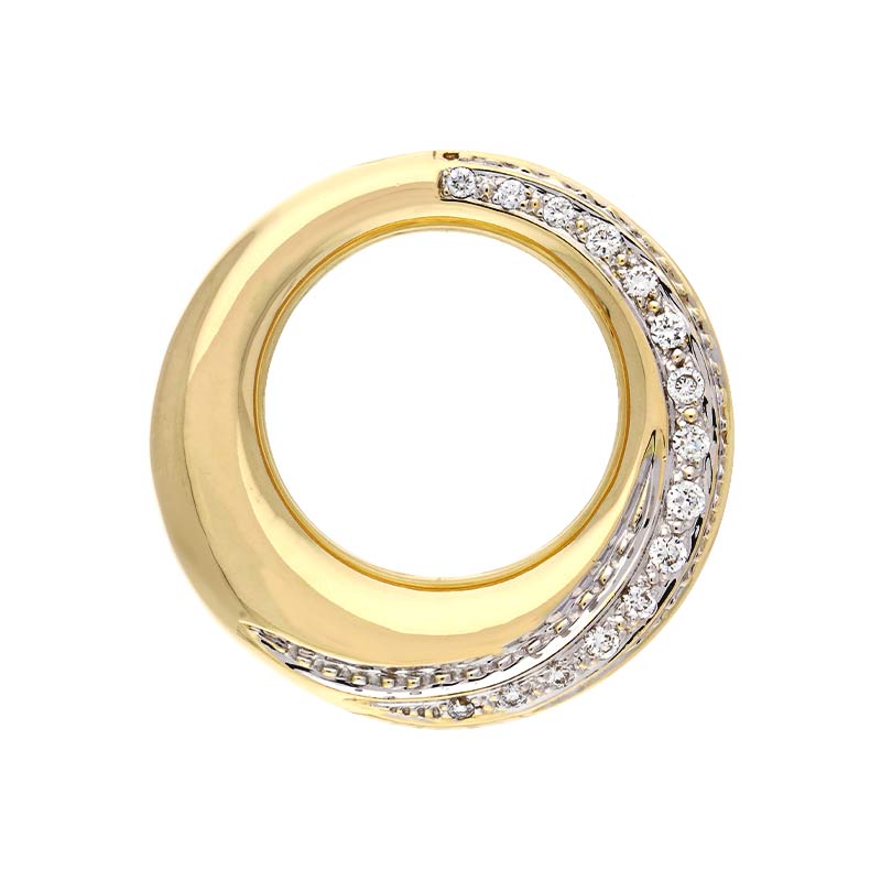Brillant-Anhänger Gelbgold teil-rhodiniert