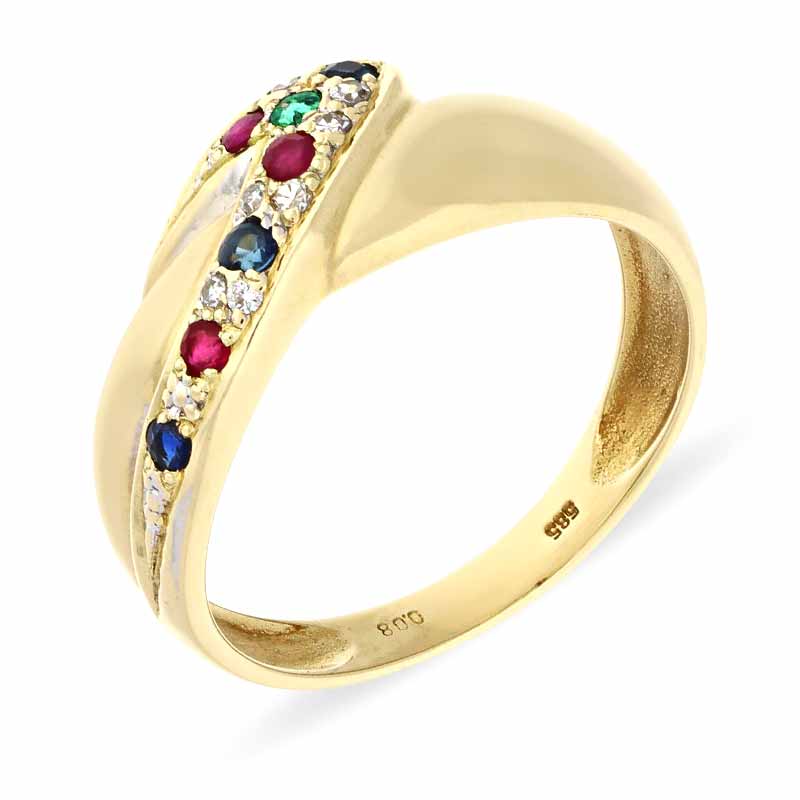 Edelstein-Ring Gelbgold