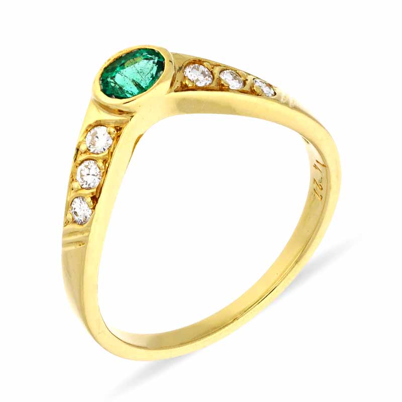 Smaragd-Ring Gelbgold