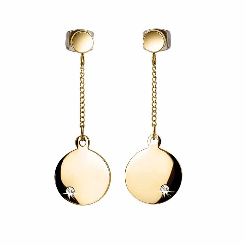 BOCCIA Brillant-Ohrstecker Titan teil-vergoldet