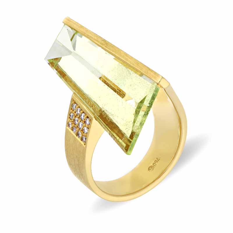 Beryll-Ring Gelbgold