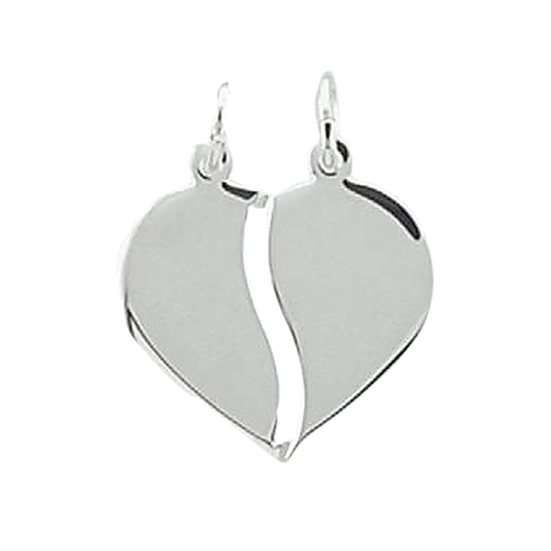 Anhänger "Herz" 2 Teile in 925 Sterlingsilber