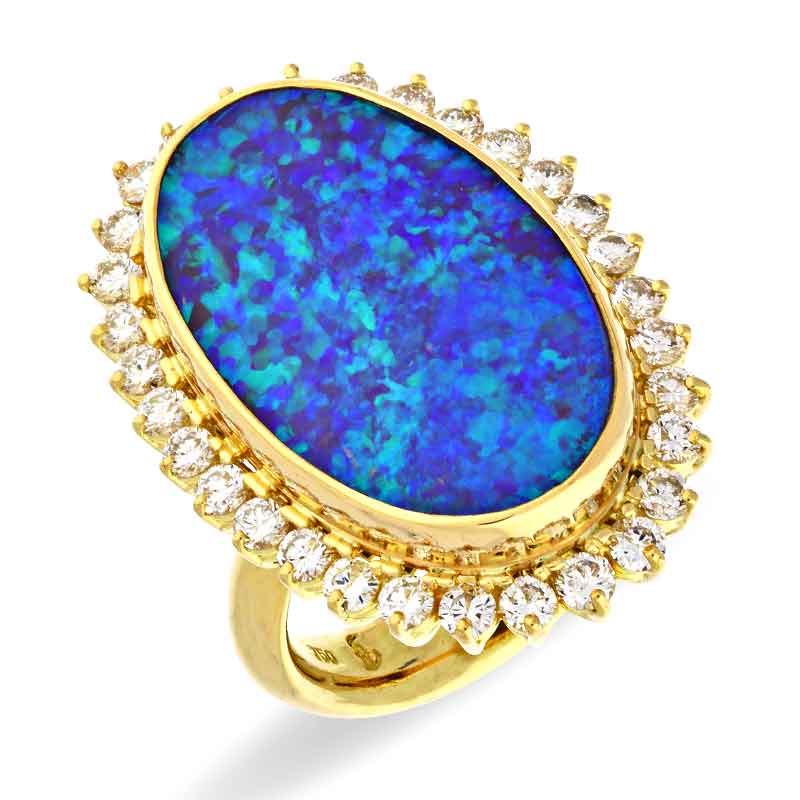 Boulder-Opal-Ring Gelbgold