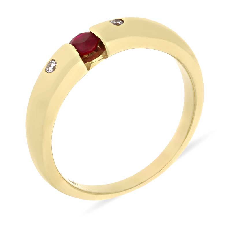 Rubin-Ring Gelbgold