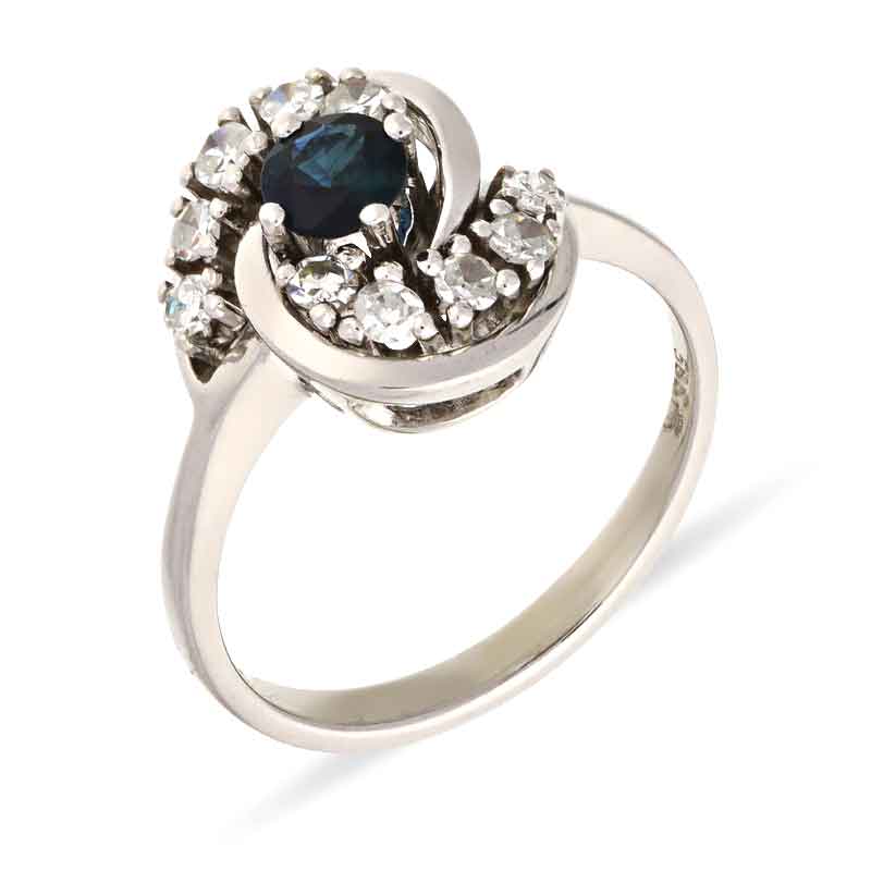 Saphir-Ring Weißgold