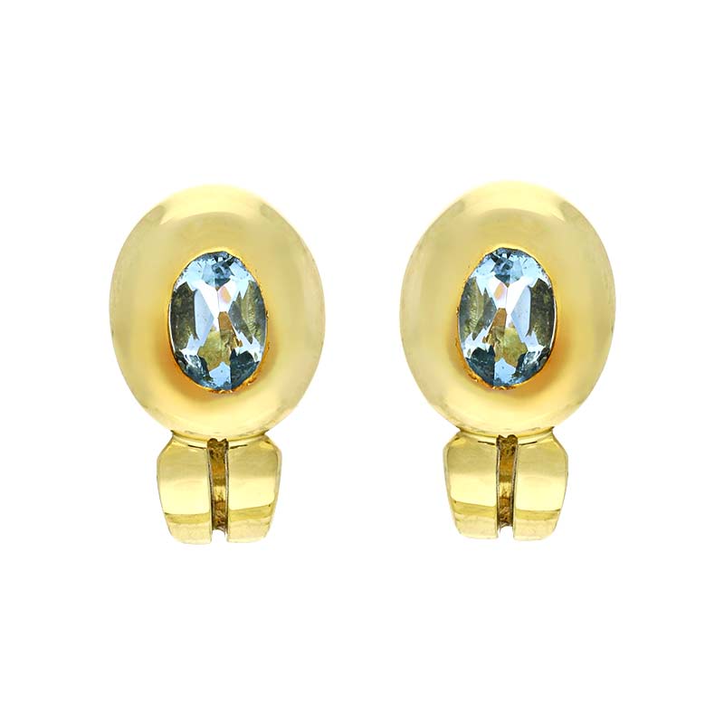 Aquamarin-Ohrstecker Gelbgold