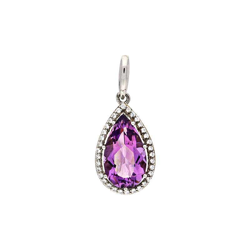 Amethyst-Anhänger Silber rhodiniert