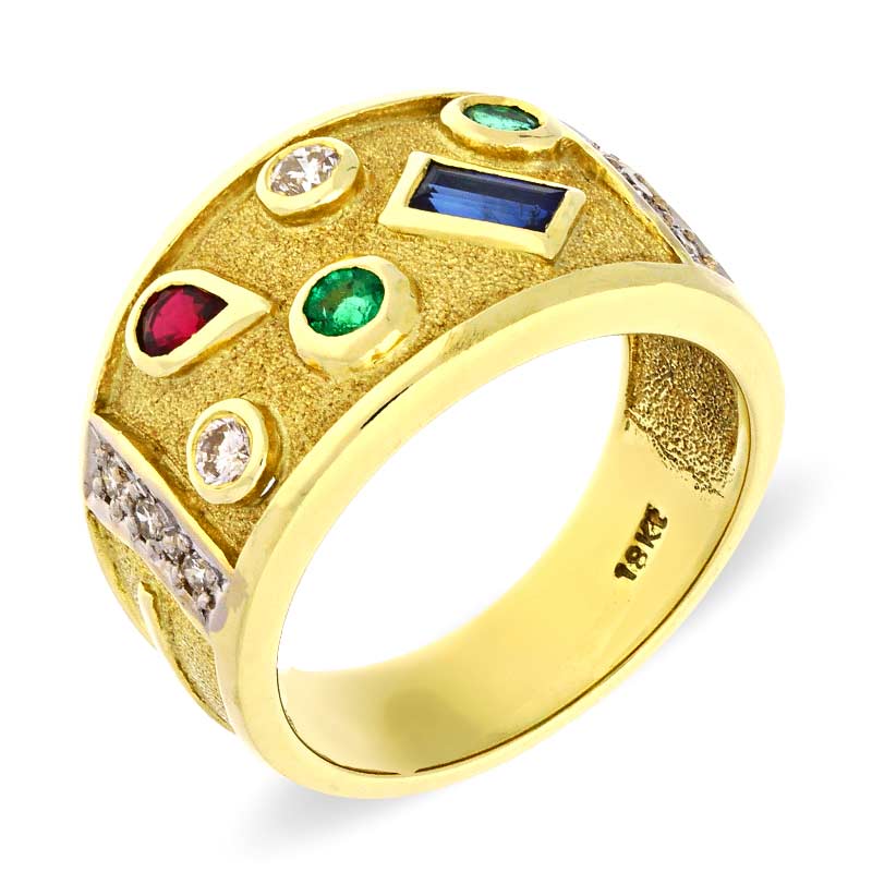 Edelstein-Ring Gelbgold
