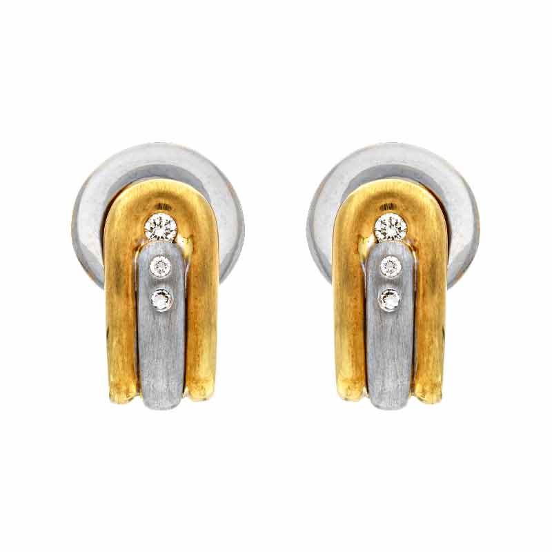 Brillant-Clip-Ohrstecker Bicolor