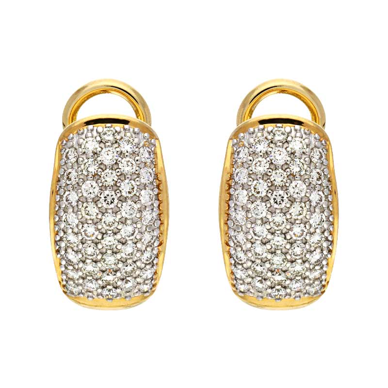 Brillant-Clip-Ohrstecker Gelbgold teil-rhodiniert