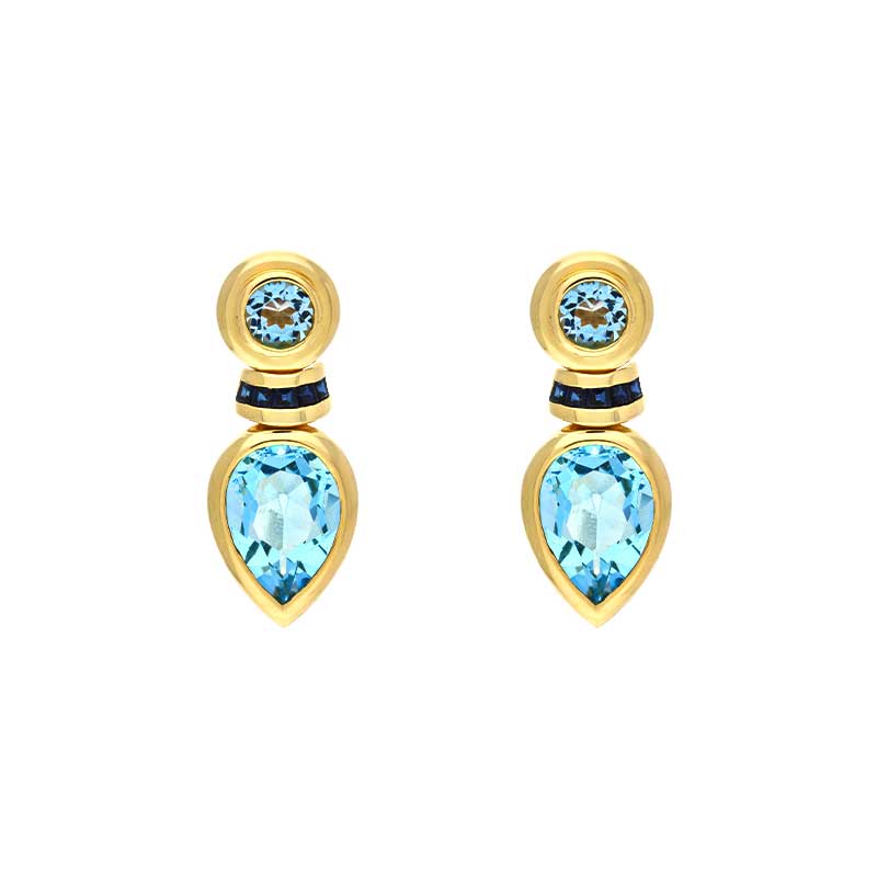 Topas-Ohrstecker Gelbgold