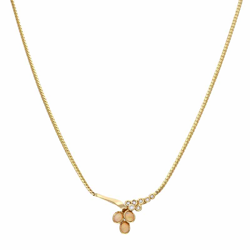 Opal-Collier Gelbgold
