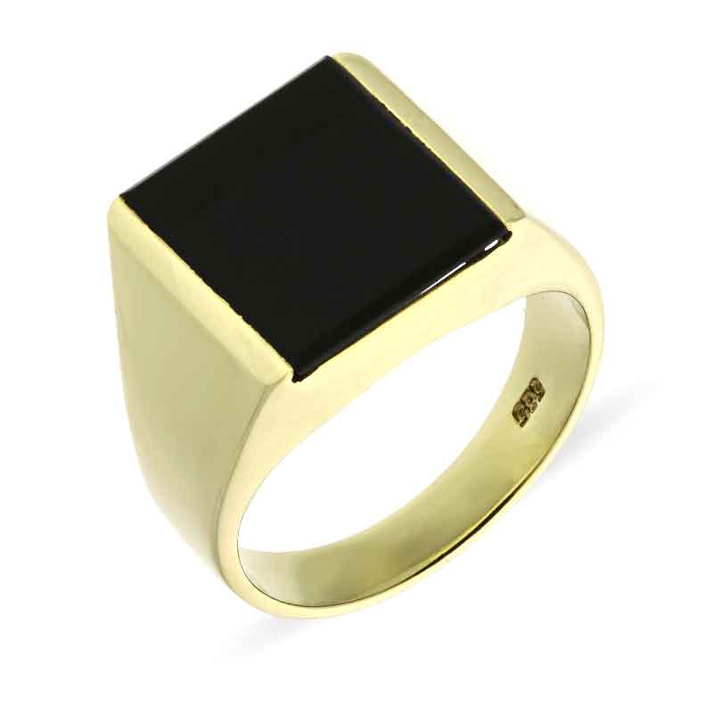 Onyx-Ring Gelbgold