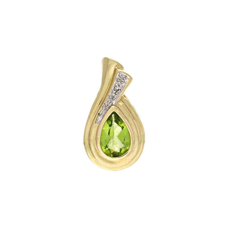 Peridot-Anhänger Gelbgold teil-rhodiniert