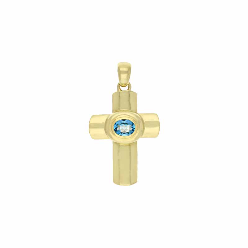 Topas-Anhänger 'Kreuz' Gelbgold
