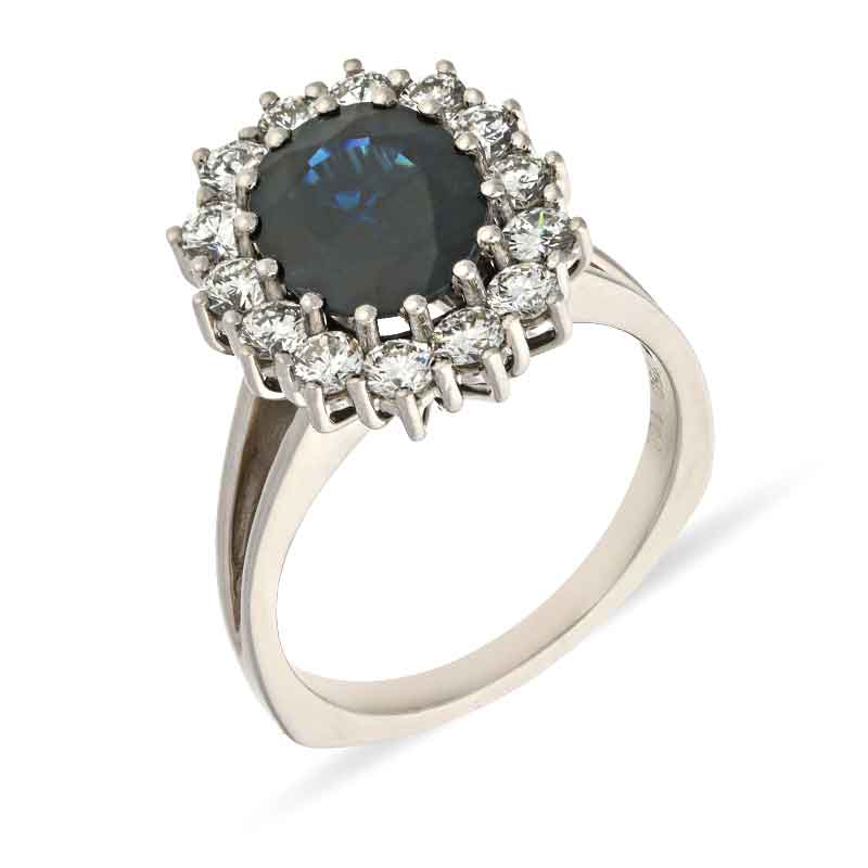 Saphir-Ring Weißgold