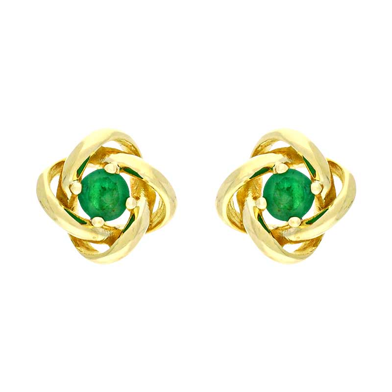 Smaragd-Ohrstecker Gelbgold