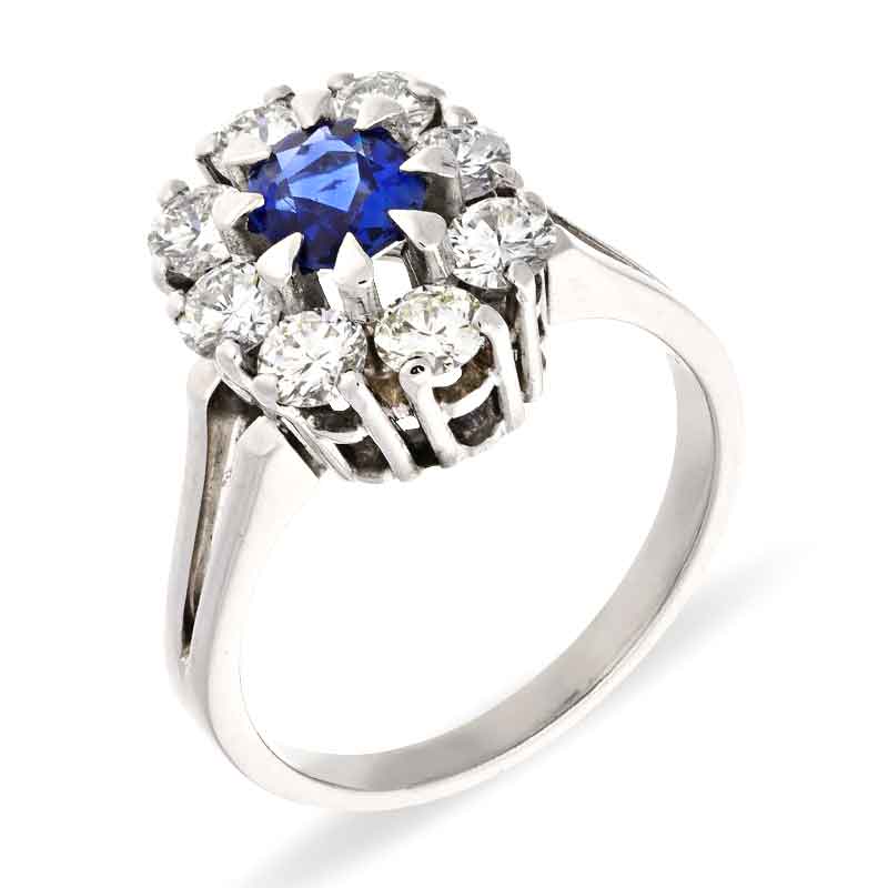 Saphir-Ring Weißgold