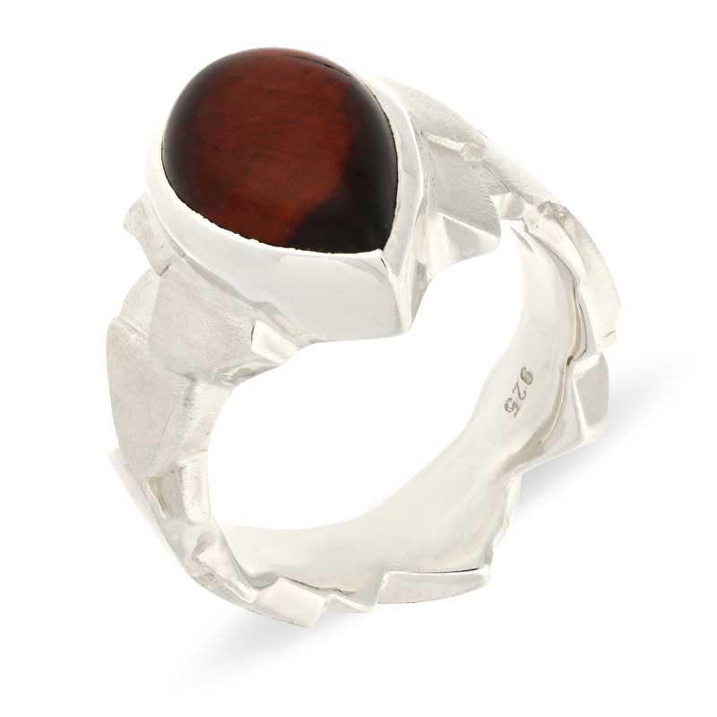 Tigerauge-Ring Silber