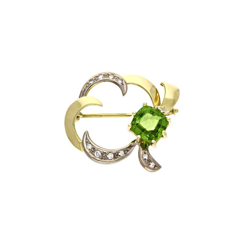 Peridot-Brosche Bicolor